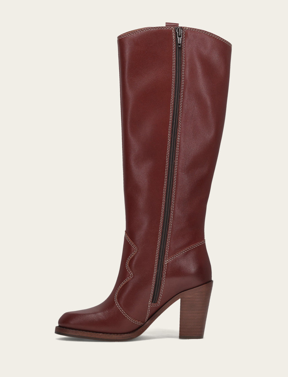 Corinne Tall Deco Stitch - Cranberry - Inside