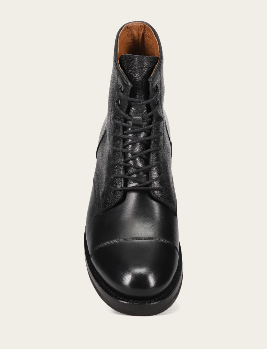 Dylan Lace Up - Black Scotchgrain - Top Down