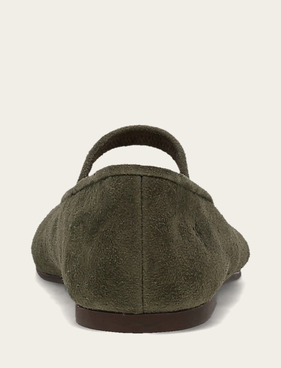 Emma Elastic Mary Jane - Dark Olive - Back