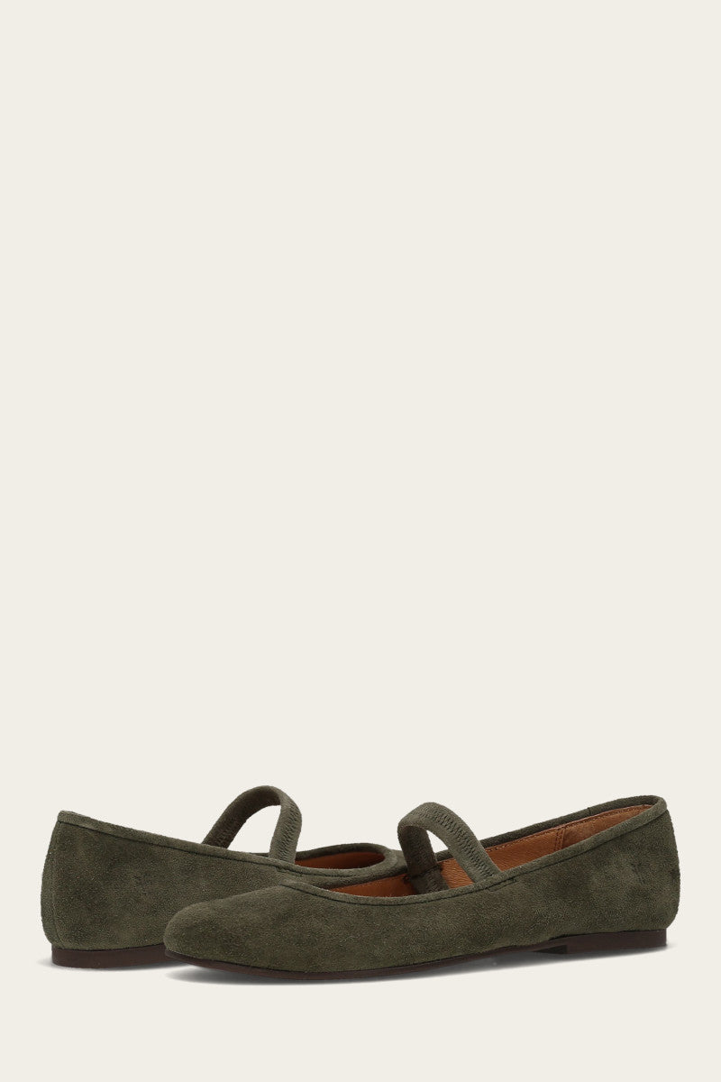 Emma Elastic Mary Jane - Dark Olive - Pair