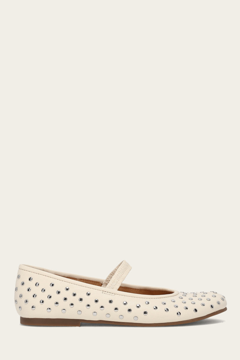 Emma Studded Mary Jane - Ecru - Outside