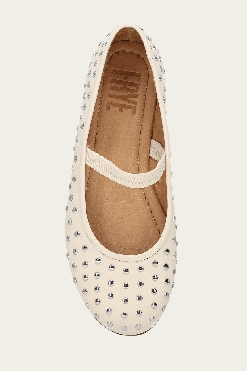 Emma Studded Mary Jane - Ecru - Top Down