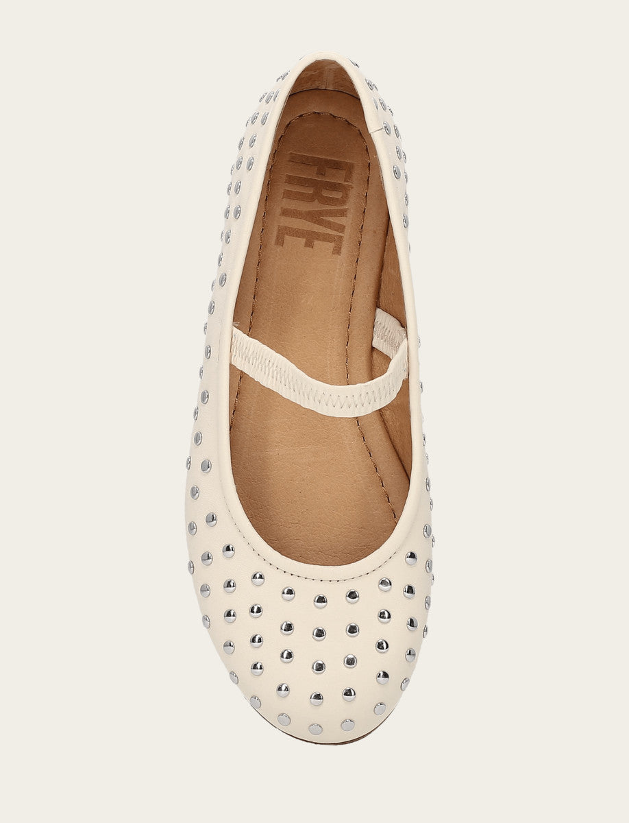 Emma Studded Mary Jane - Ecru - Top Down