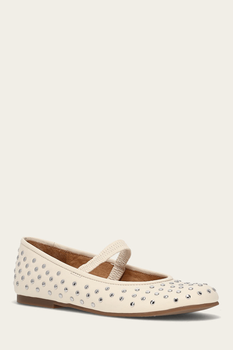 Emma Studded Mary Jane - Ecru - Hero