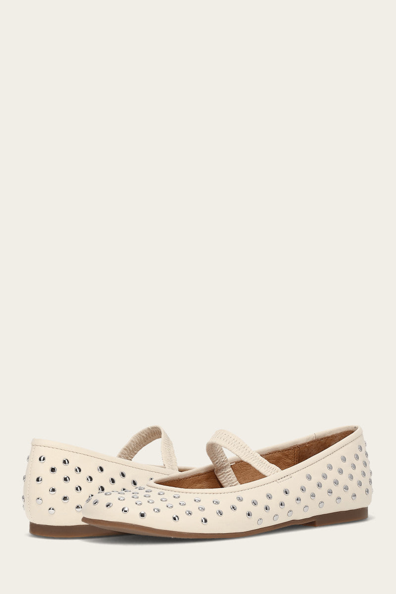Emma Studded Mary Jane - Ecru - Pair