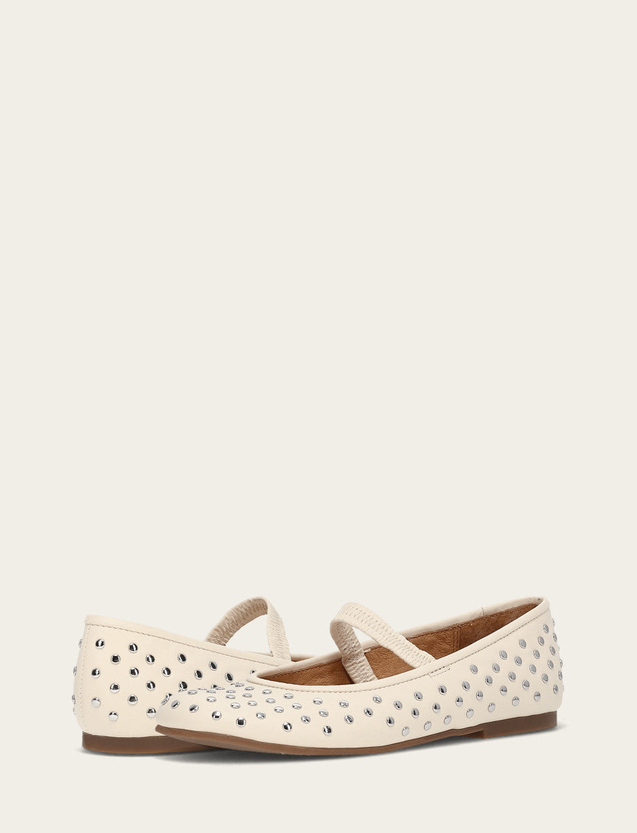Emma Studded Mary Jane - Ecru - Pair
