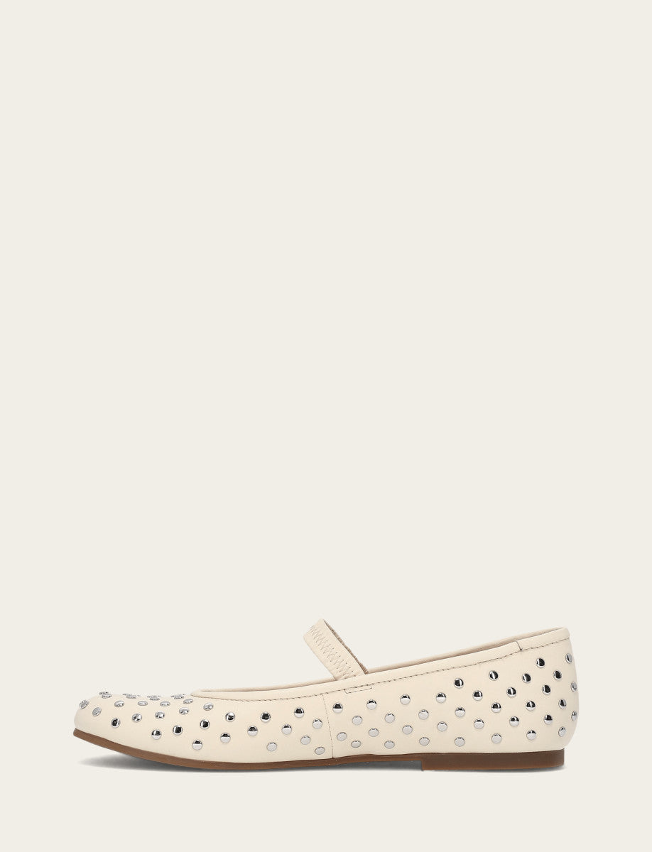 Emma Studded Mary Jane - Ecru - Inside