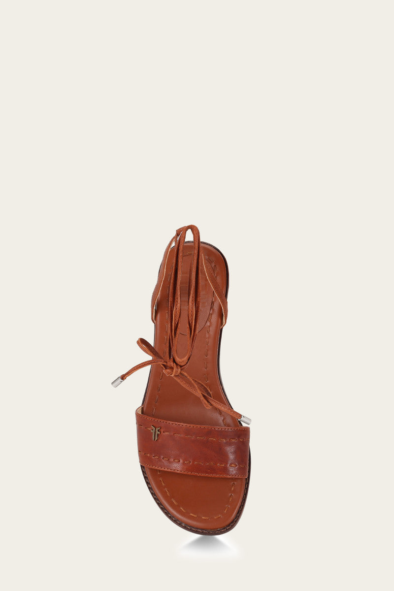 Estelle Ankle Tie - Cognac - Top Down