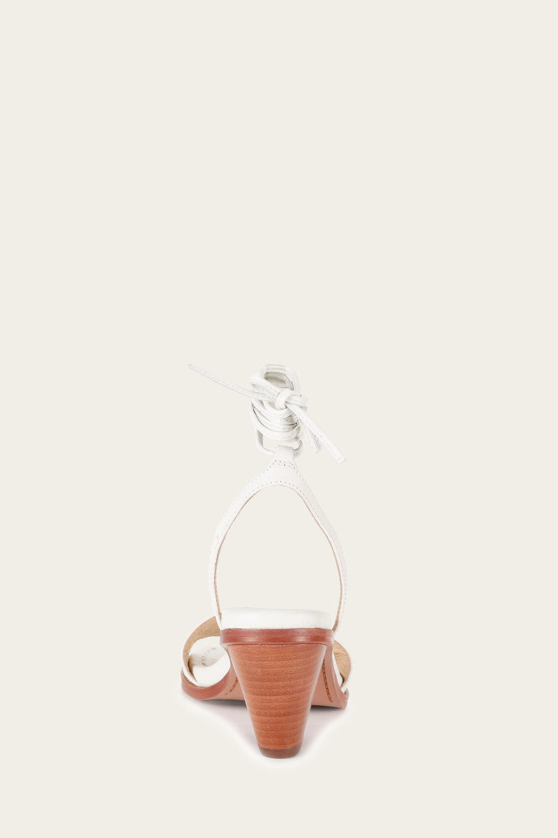 Estelle Ankle Tie - White - Back