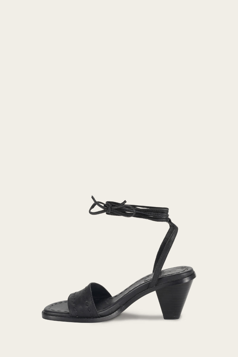 Estelle Ankle Tie - Black - Inside