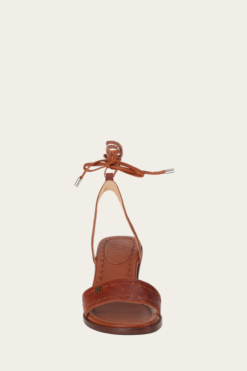 Estelle Ankle Tie - Cognac - Front