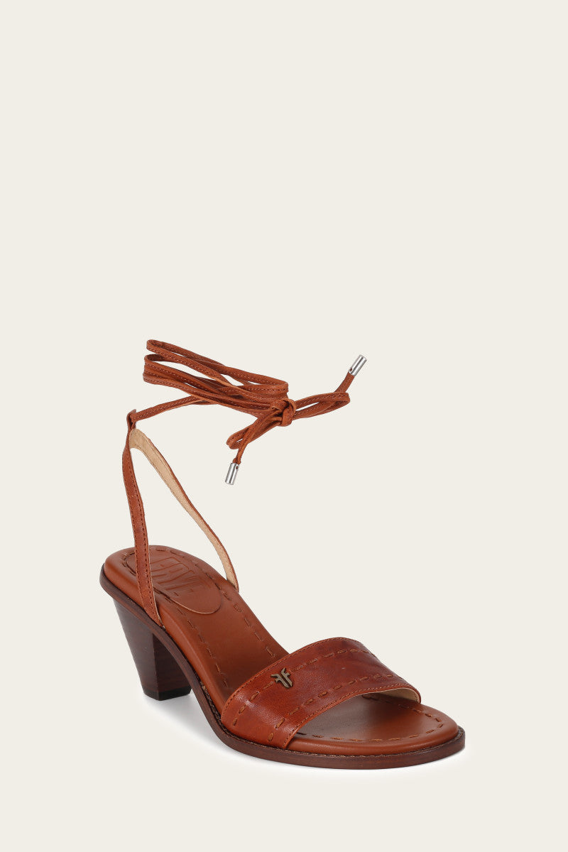 Estelle Ankle Tie - Cognac - Hero