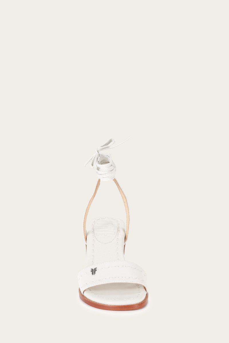 Estelle Ankle Tie - White - Front