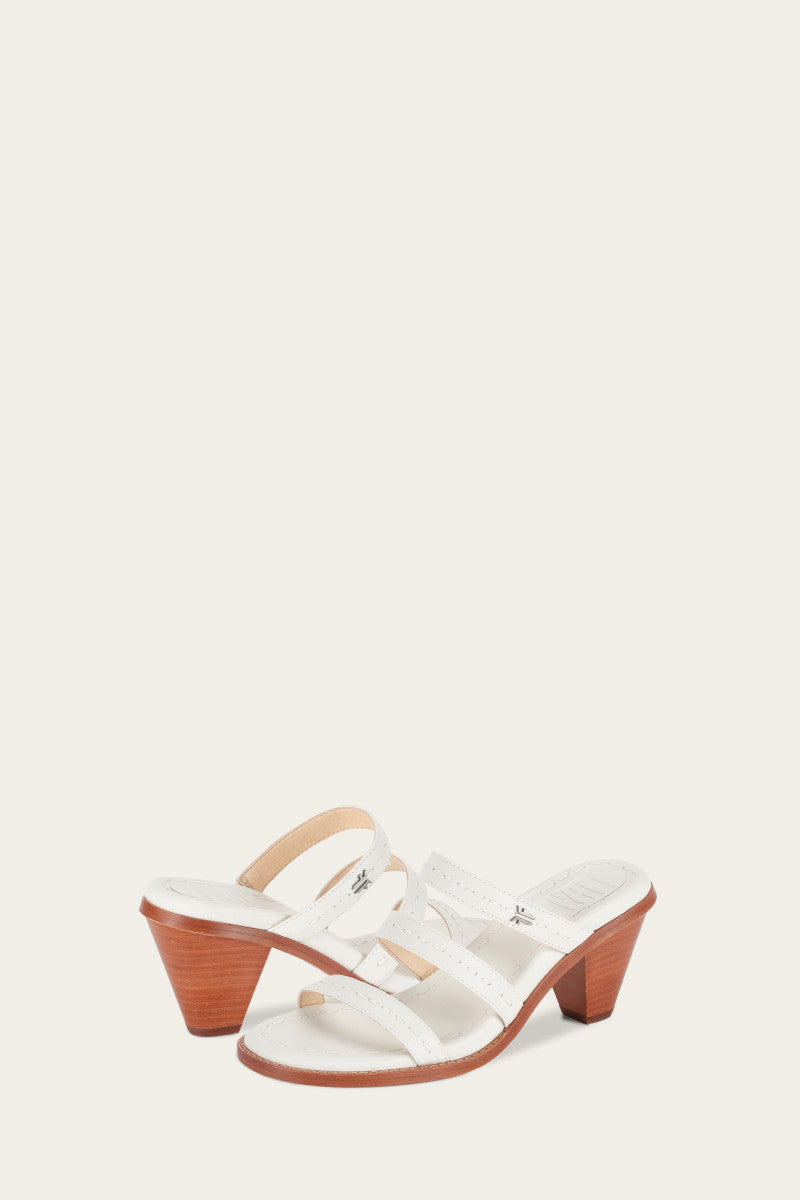 Estelle Strappy Slide - White - Pair