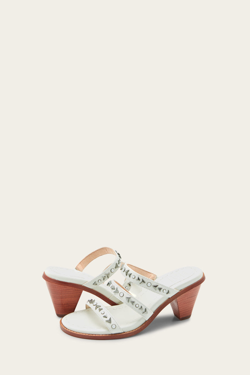 Estelle Studded Slide - White - Pair