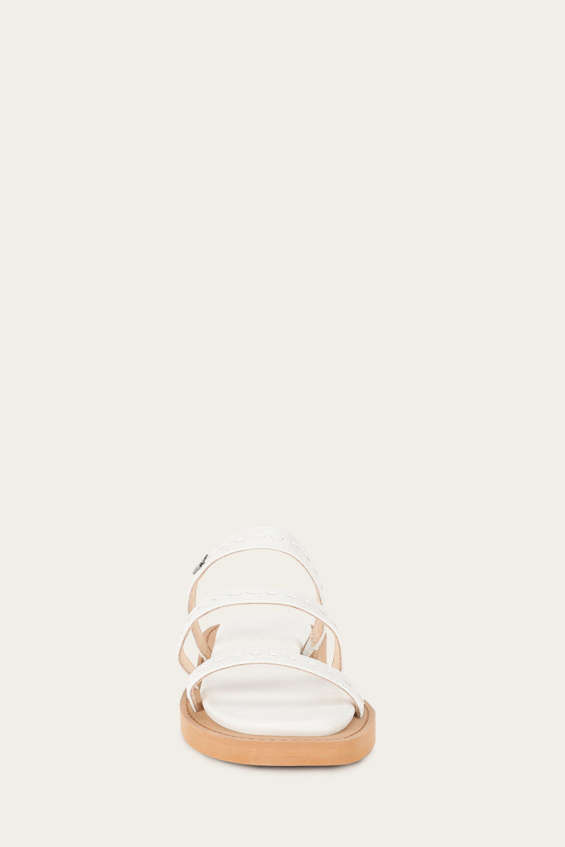 Faye Strappy Slide - White - Front