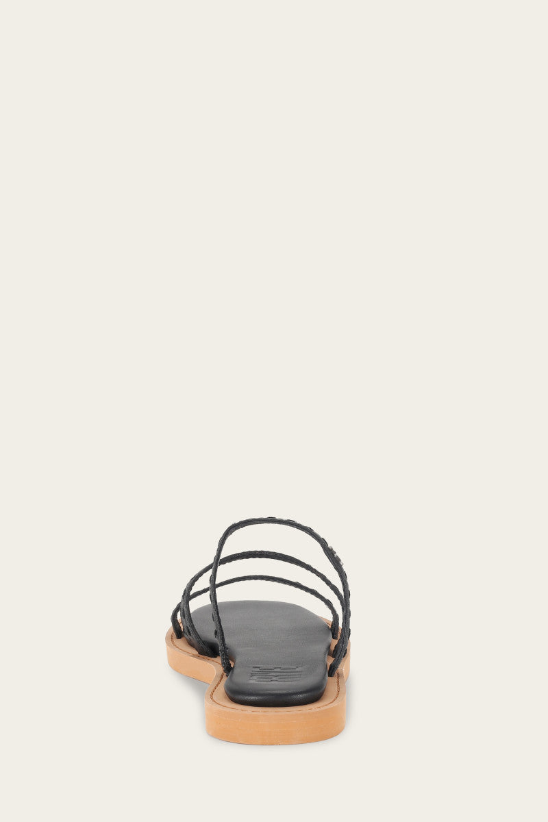 Faye Strappy Slide - Black - Back