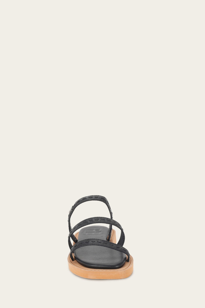 Faye Strappy Slide - Black - Front