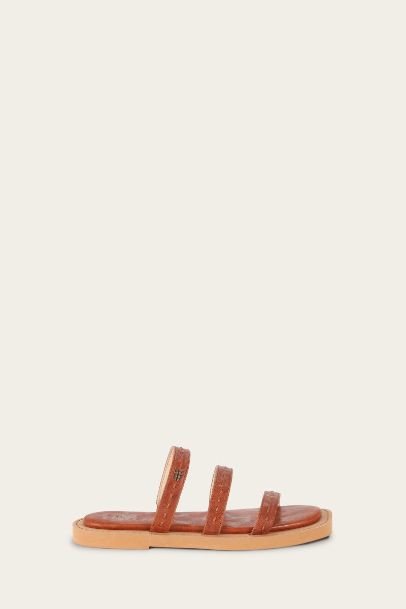 Faye Strappy Slide - Cognac - Outside