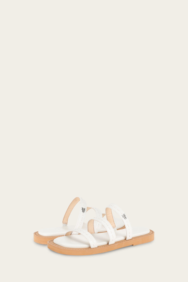 Faye Strappy Slide - White - Pair