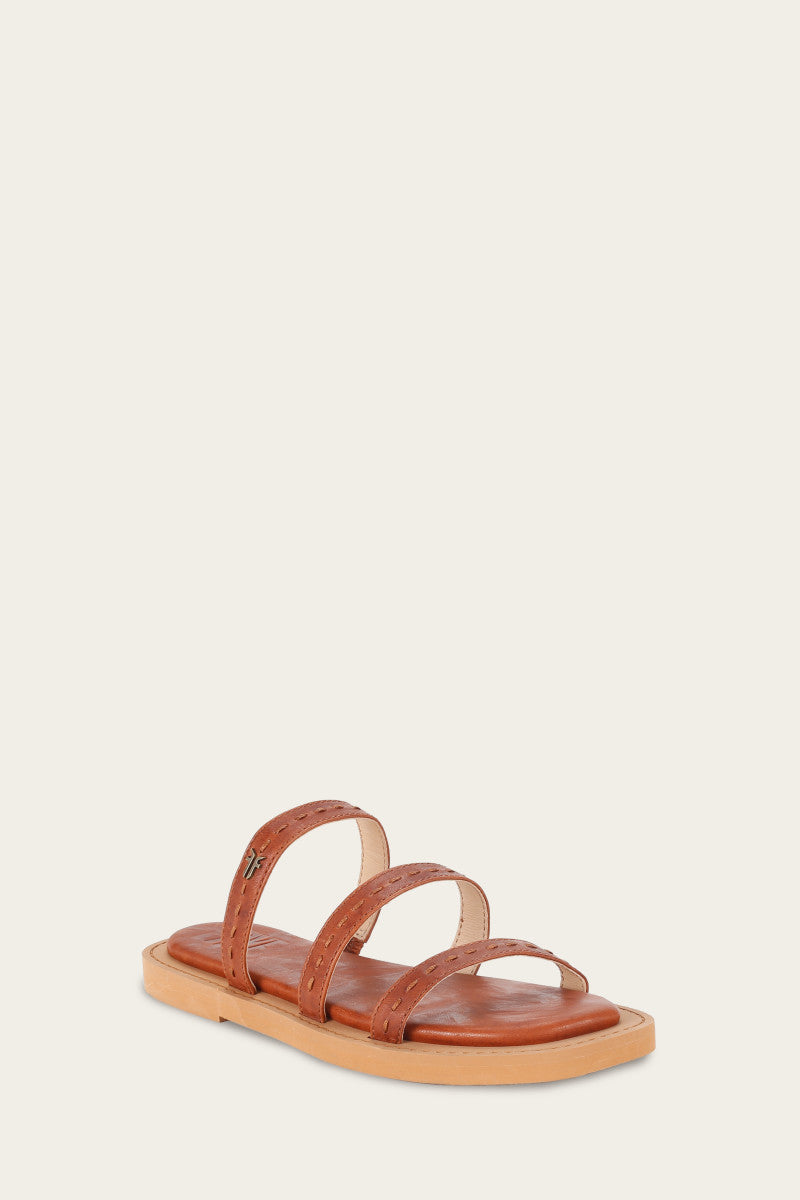 Faye Strappy Slide - Cognac - Hero