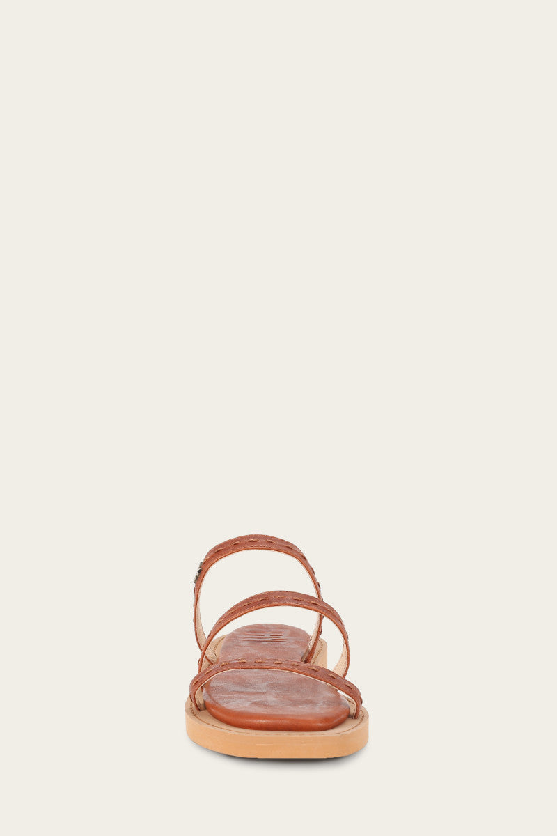 Faye Strappy Slide - Cognac - Front