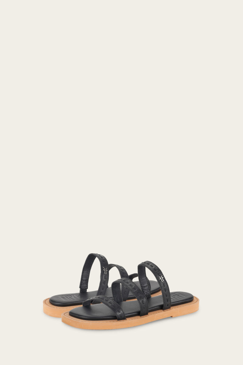 Faye Strappy Slide - Black - Pair