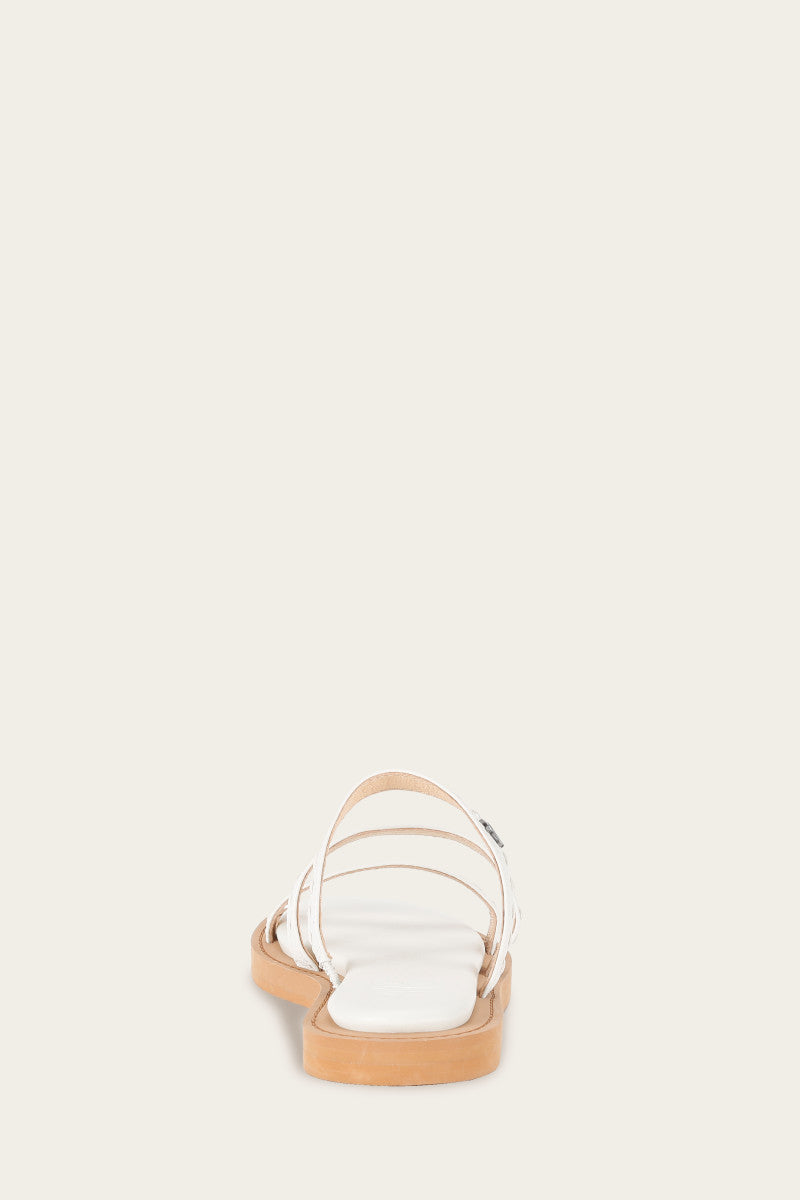 Faye Strappy Slide - White - Back
