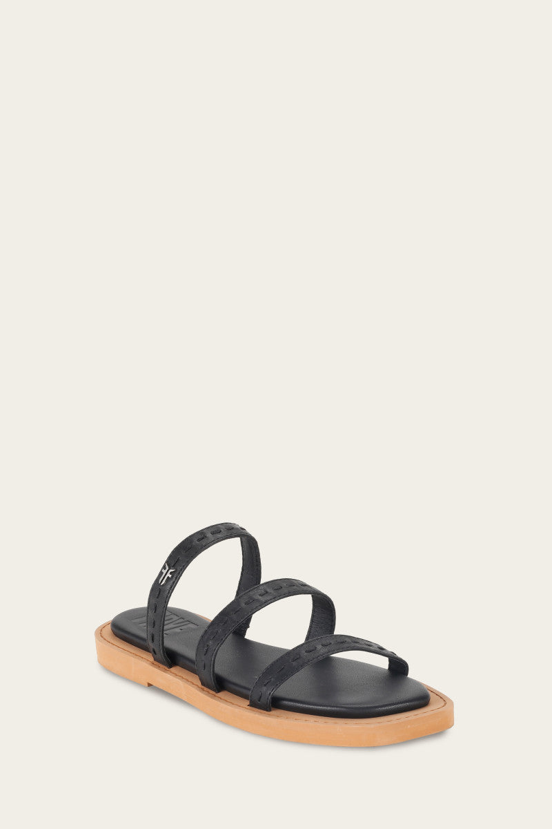 Faye Strappy Slide - Black - Hero
