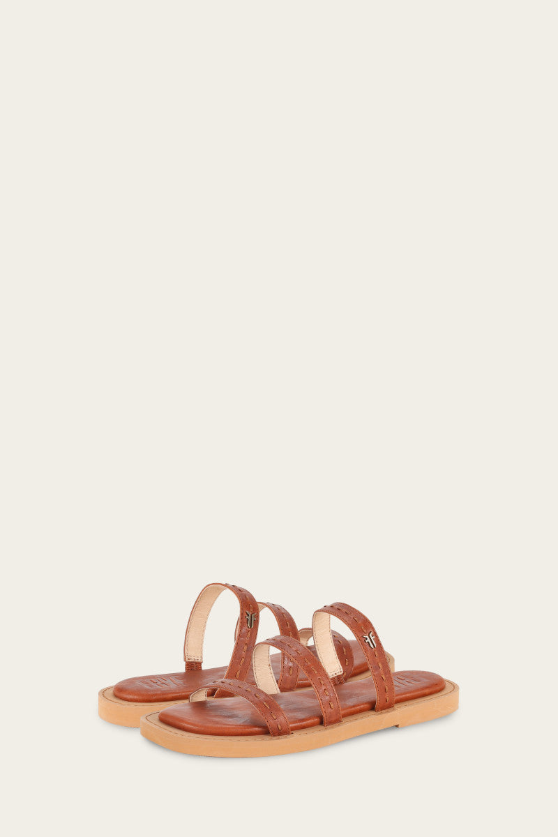 Faye Strappy Slide - Cognac - Pair