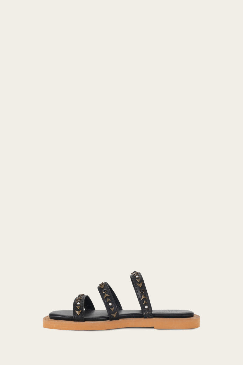 Faye Studded Slide - Black - Inside