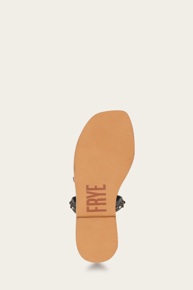 Faye Studded Slide - Black - Sole
