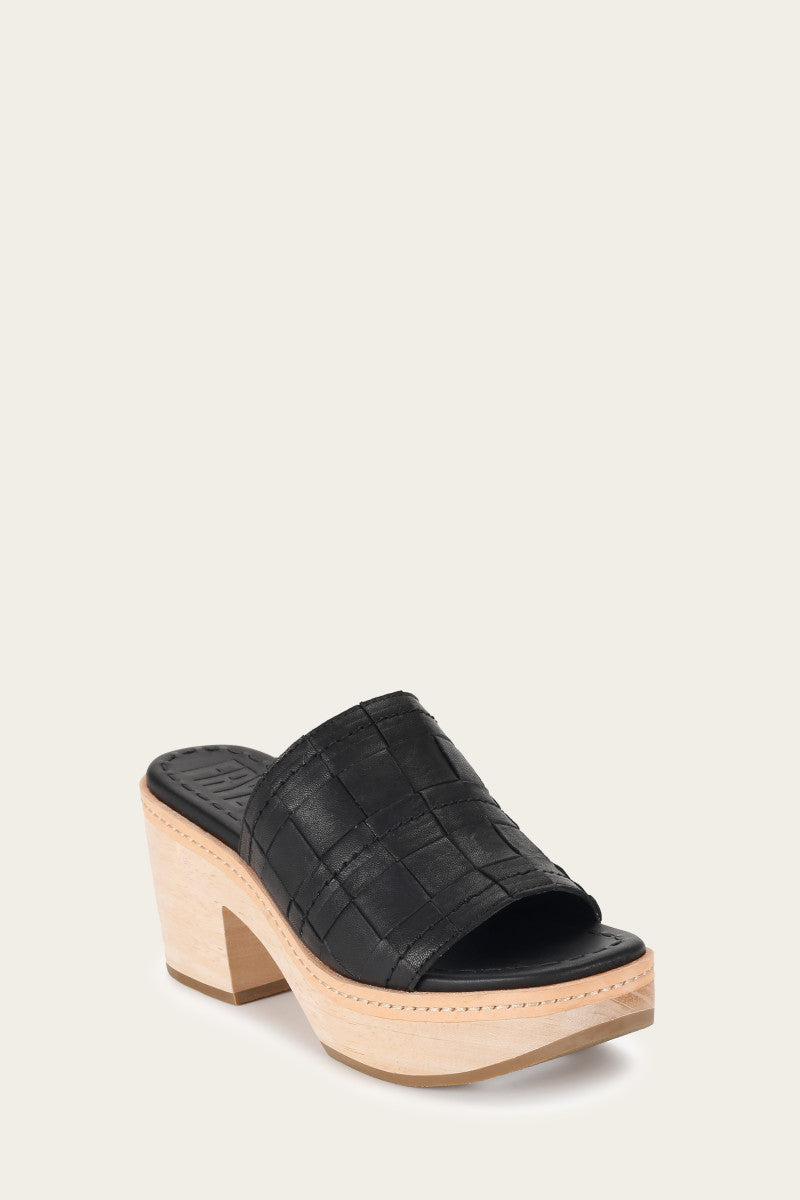 Hazel Woven Slide - Black - Hero