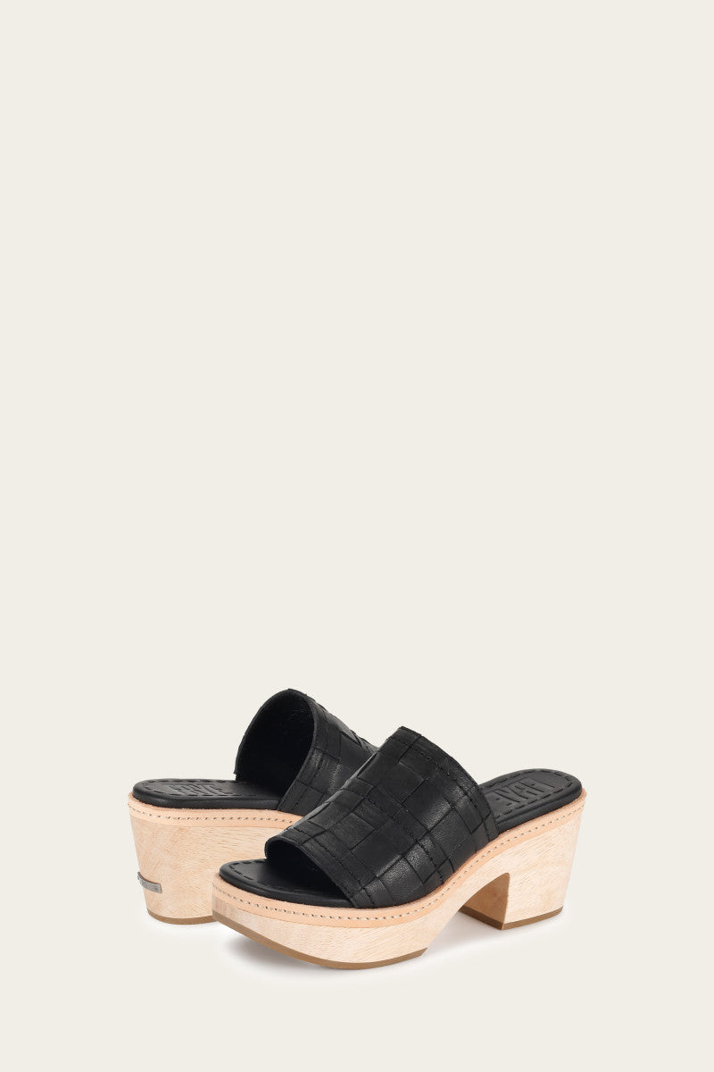 Hazel Woven Slide - Black - Pair