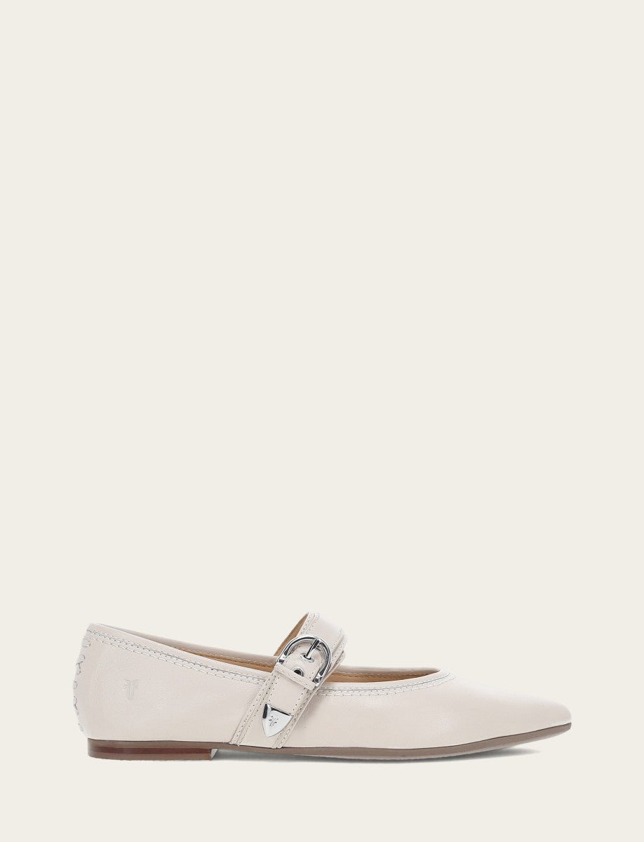 Heather Buckle Mary Jane - Ivory - Outside
