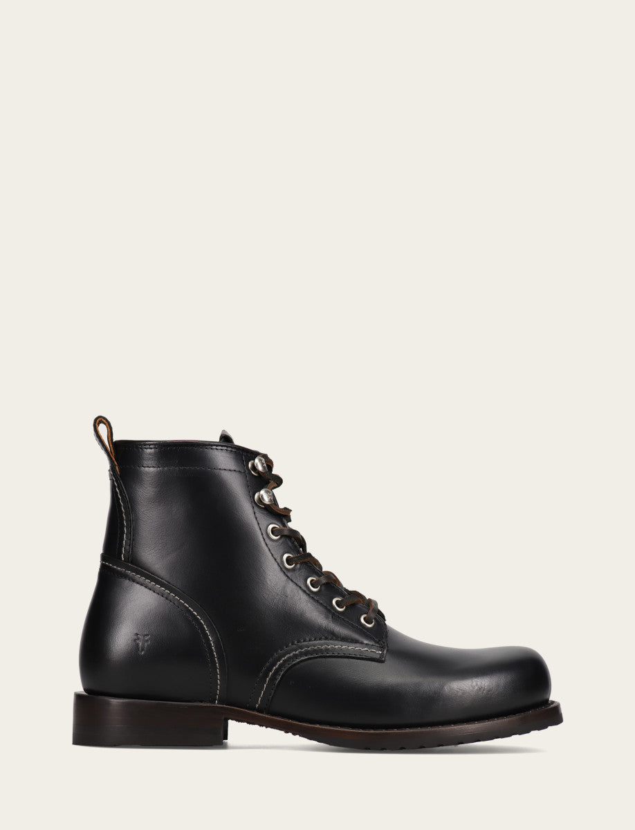 Hudson Workboot Plain Toe - Black - Outside