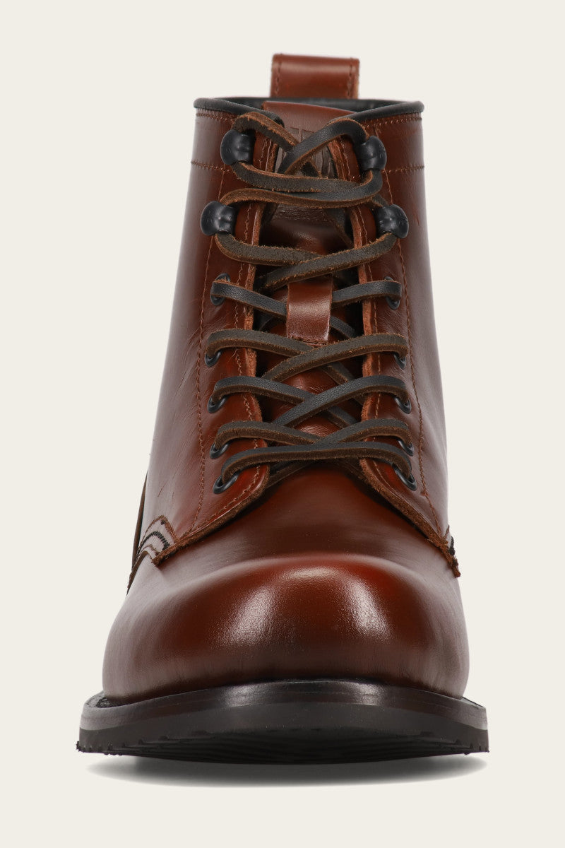 Hudson Workboot Plain Toe - Mahogany - Front