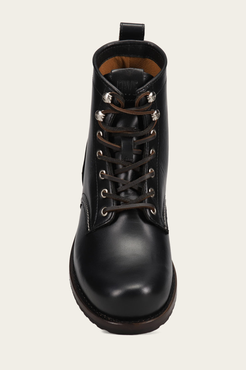 Hudson Workboot Plain Toe - Black - Top Down