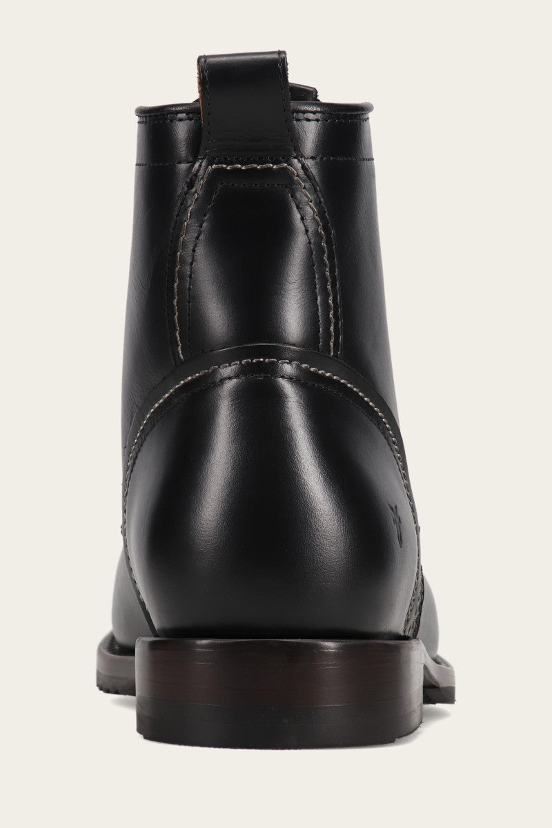 Hudson Workboot Plain Toe - Black - Back