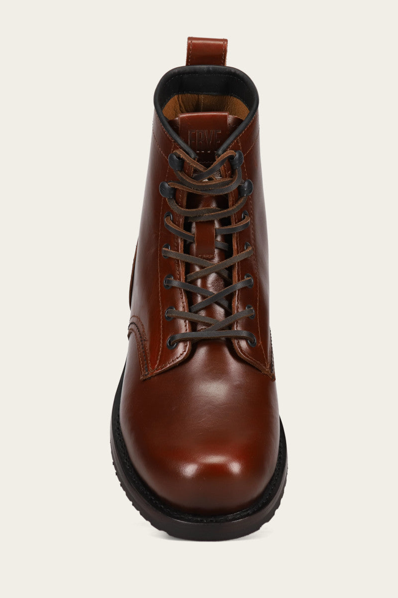 Hudson Workboot Plain Toe - Mahogany - Top Down