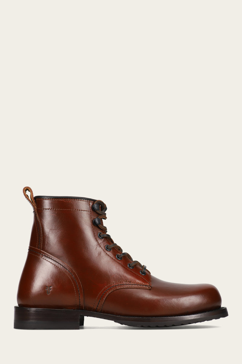 Hudson Workboot Plain Toe - Mahogany - Outside