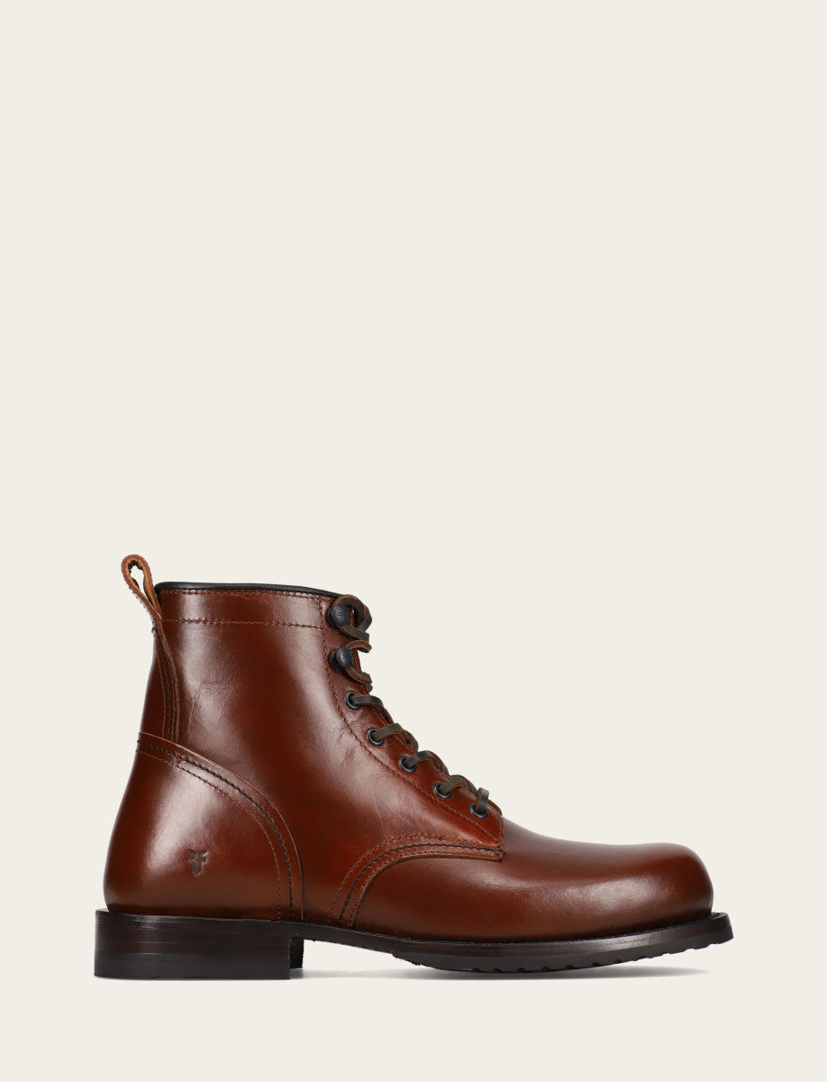 Hudson Workboot Plain Toe - Mahogany - Outside