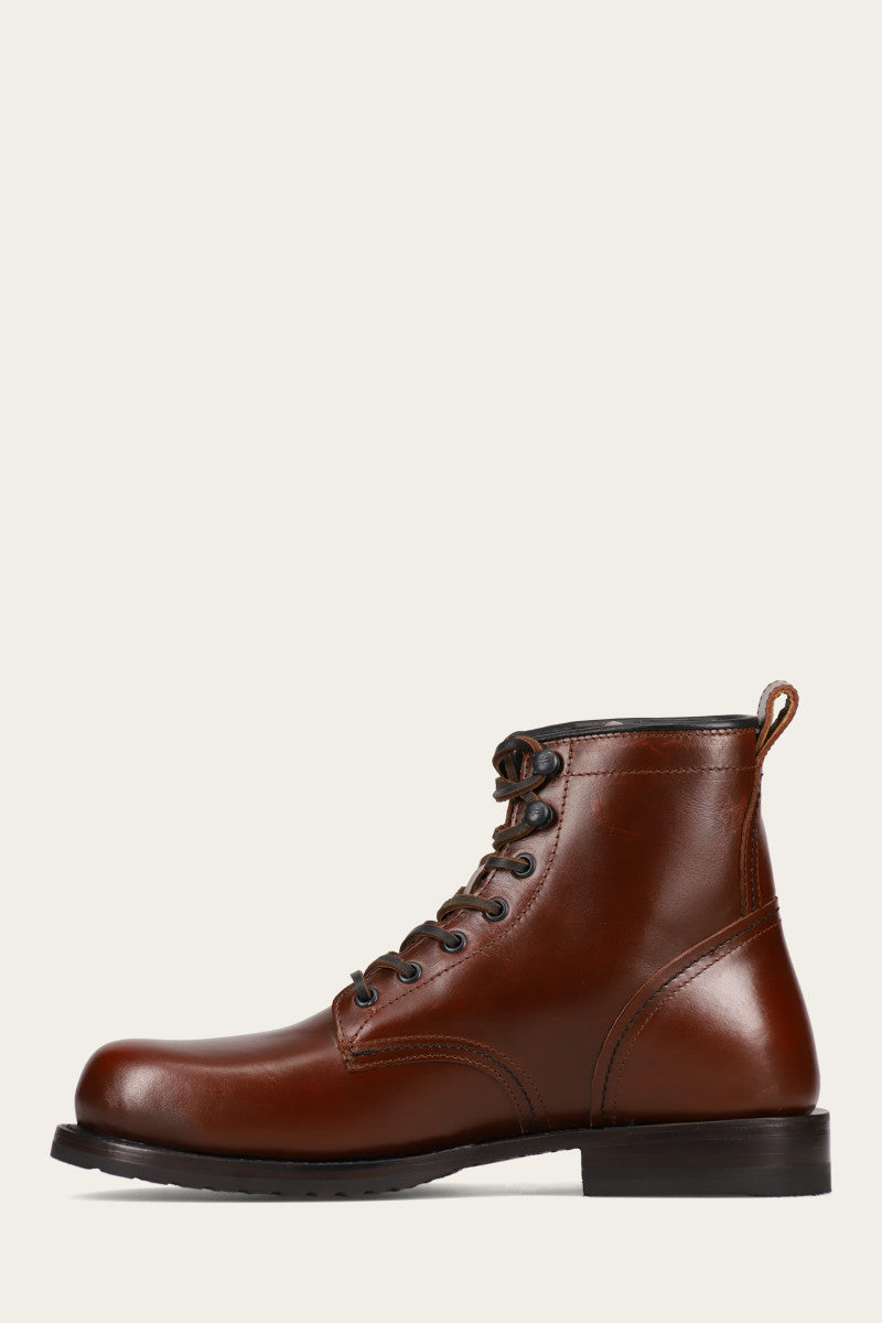Hudson Workboot Plain Toe - Mahogany - Inside