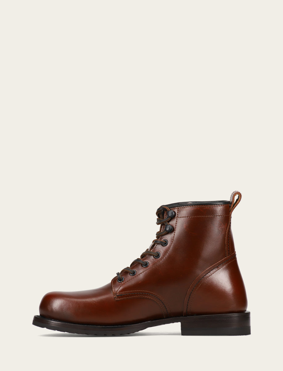 Hudson Workboot Plain Toe - Mahogany - Inside