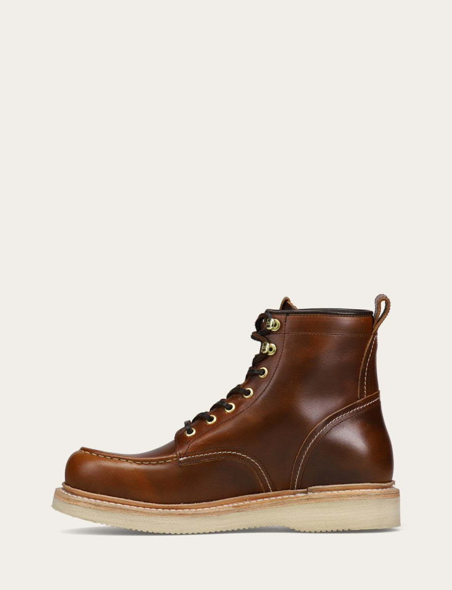 Hudson Workboot Wedge - Saddle - Inside