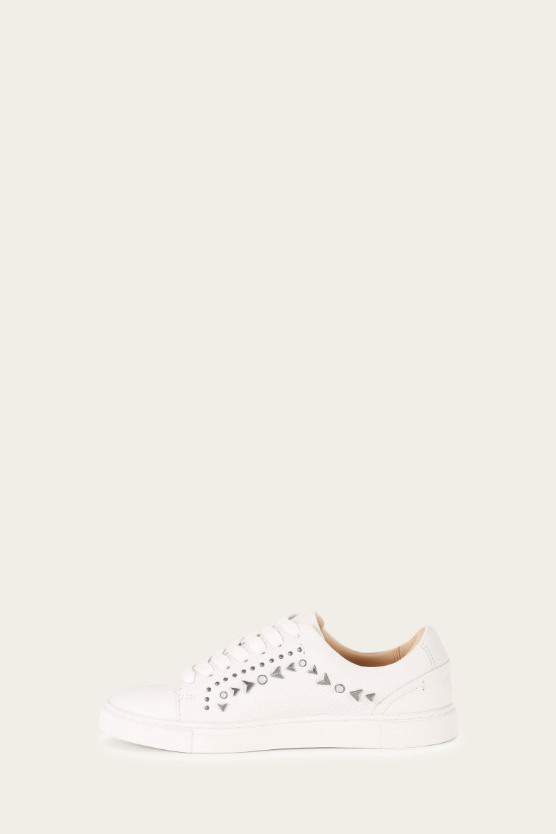 Ivy Studded Low Lace - White - Inside
