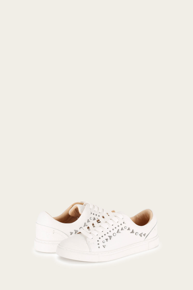 Ivy Studded Low Lace - White - Pair