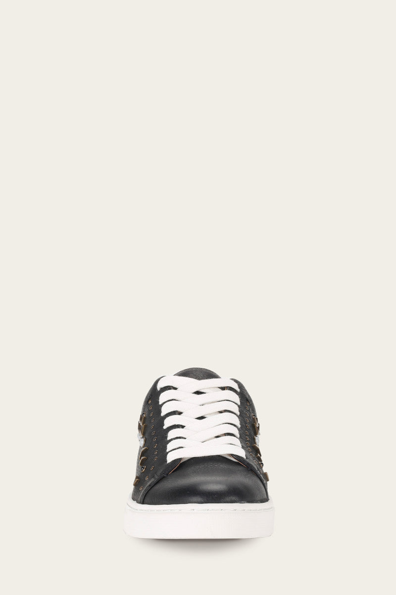 Ivy Studded Low Lace - Black - Front
