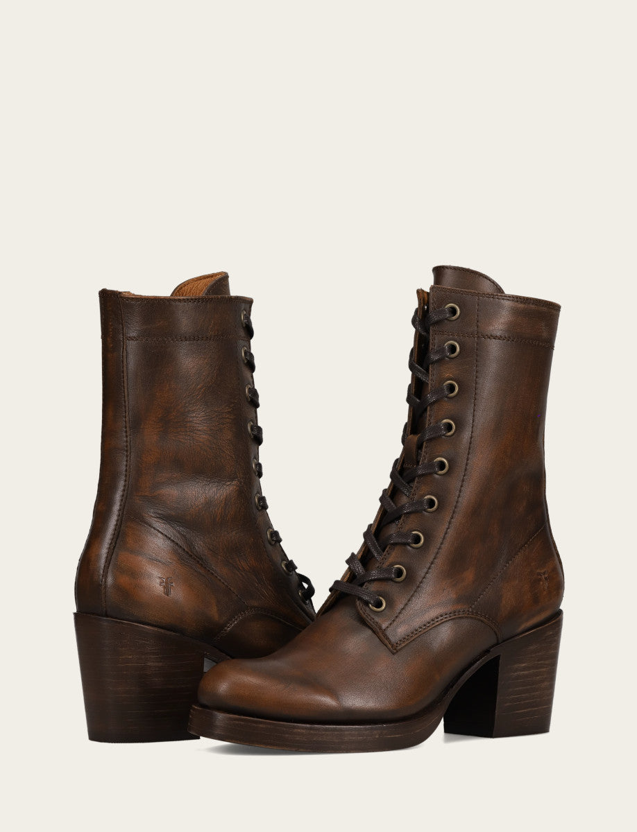 Jean Lace Up - Distressed Dark Brown - Pair