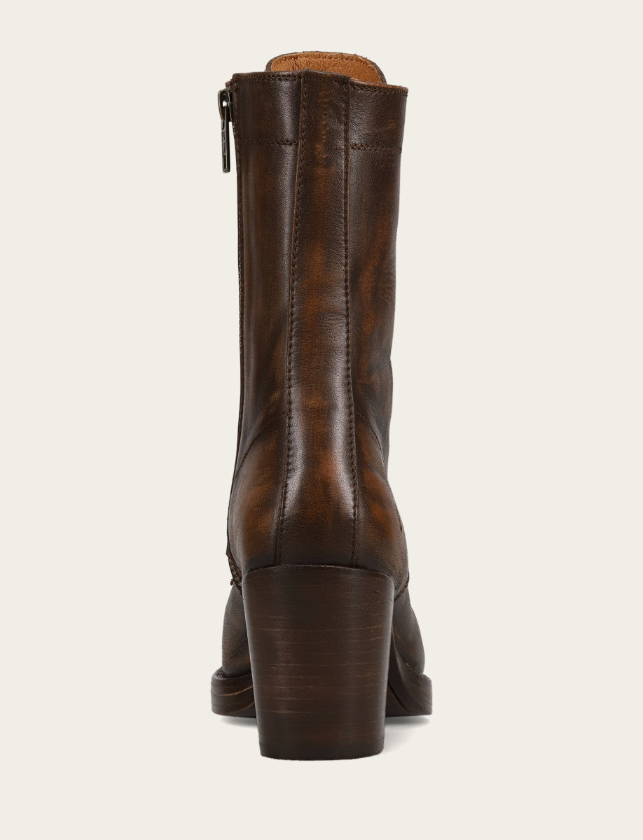 Jean Lace Up - Distressed Dark Brown - Back